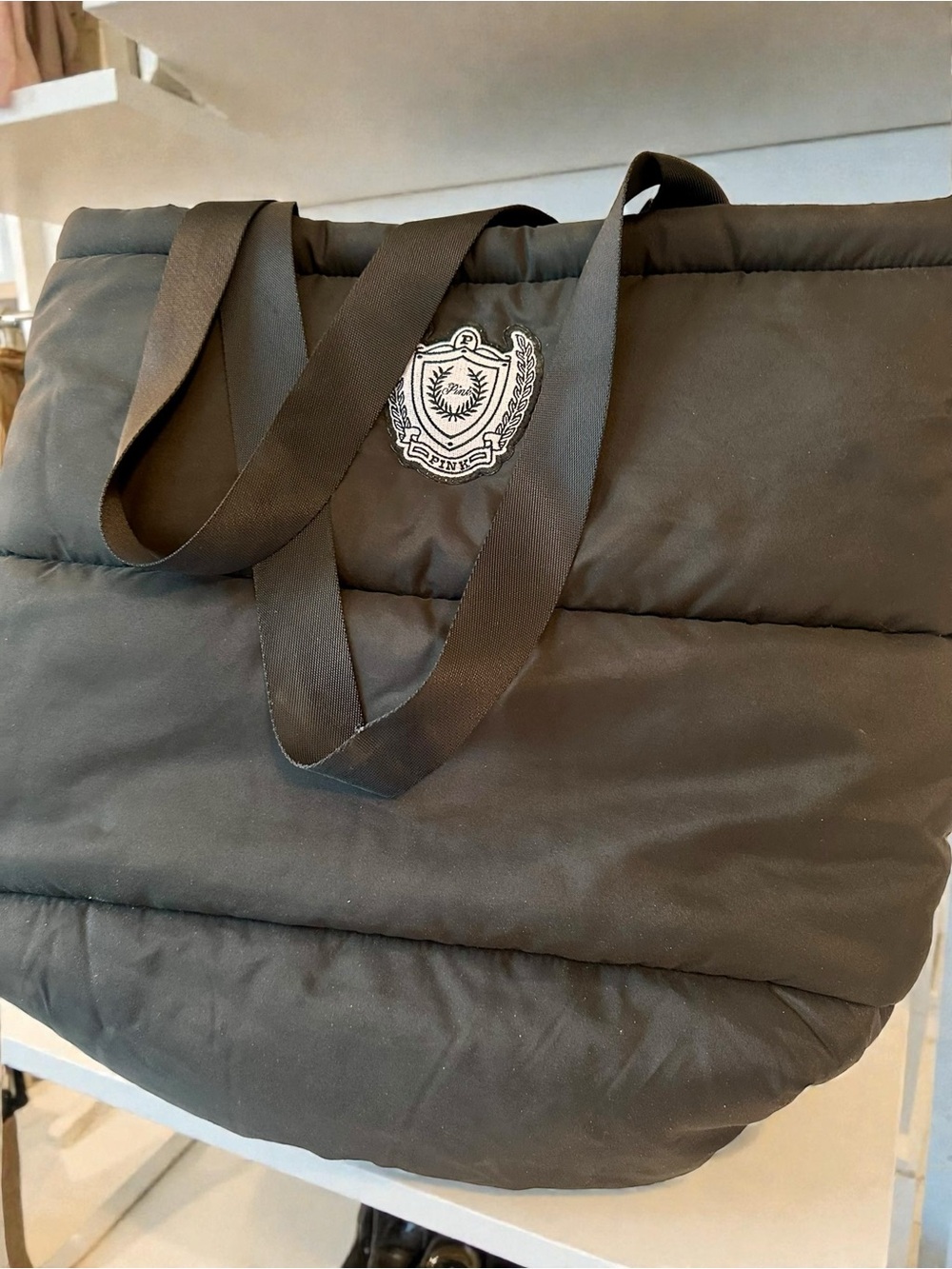 PINK by Victorias Secret Quilted Black Tote Bag
